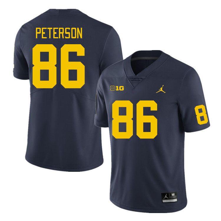 Michigan Wolverines #86 Zach Peterson College Football Jerseys Stitched Sale-Navy